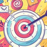 A cartoon illustration of an arrow with a target in the center.